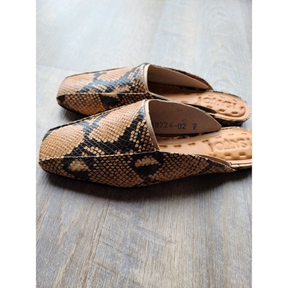 Sarto Franco Sarto Sandra Leather Snake Print Slip-on Mule Size 7 - Picture 1 of 6